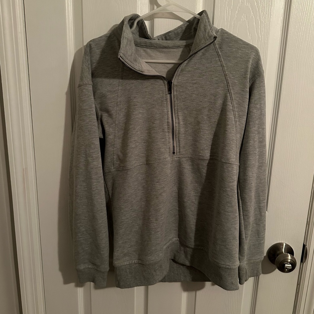 grey half zip